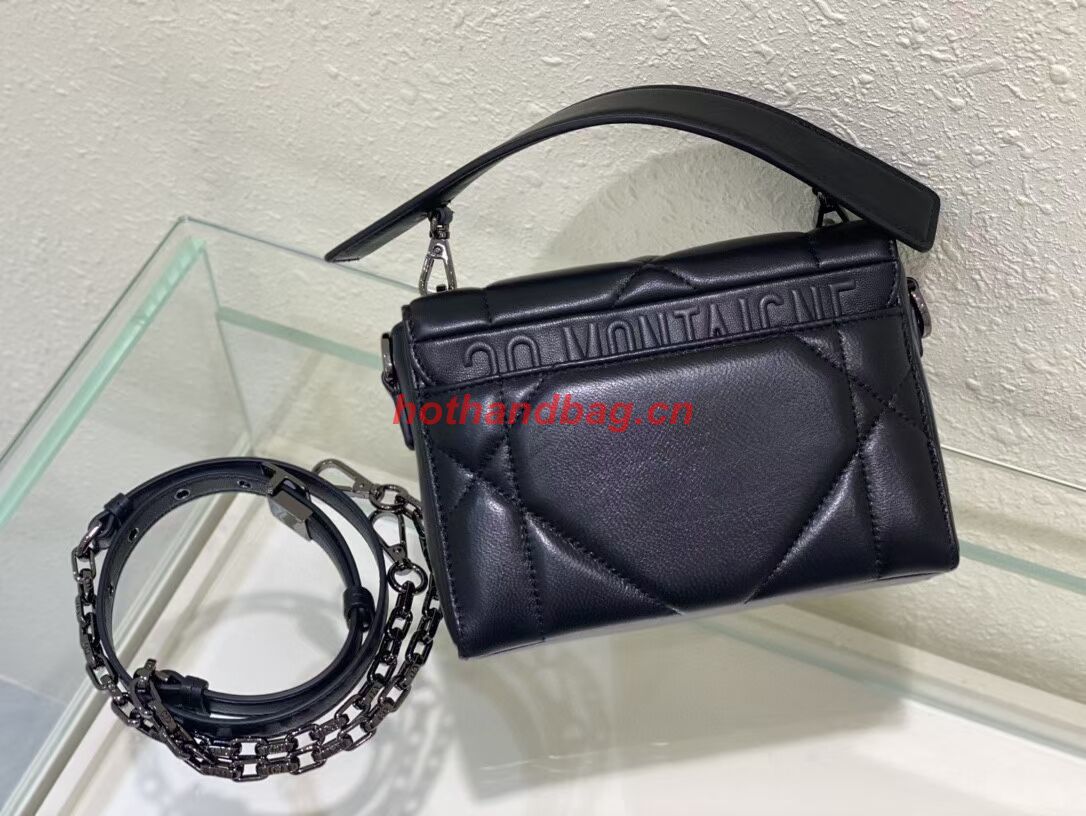 DIOR 30 MONTAIGNE BOX BAG WITH HANDLE Black Maxicannage Lambskin M9218B DIOR 30 MONTAIGNE BOX BAG WITH HANDLE Black Maxicannage Lambskin M9218B