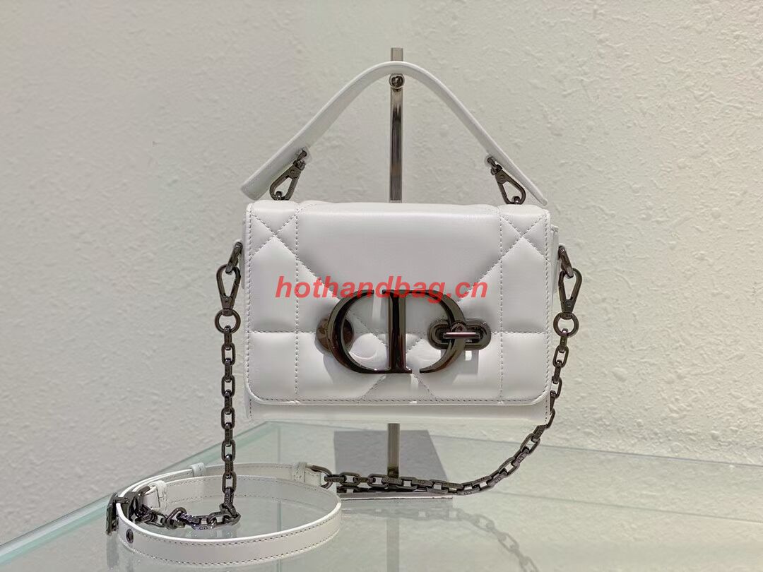DIOR 30 MONTAIGNE BOX BAG WITH HANDLE Latte Maxicannage Lambskin M9218B WHITE DIOR 30 MONTAIGNE BOX BAG WITH HANDLE Latte Maxicannage Lambskin M9218B WHITE