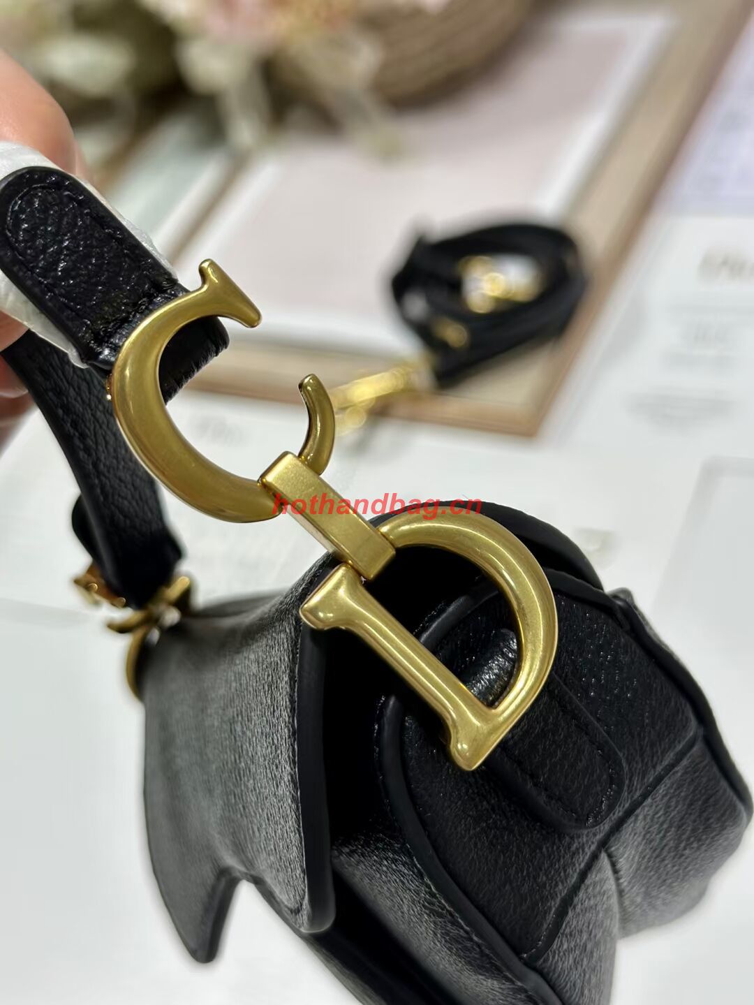 DIOR MICRO SADDLE BAG Antique Goatskin S5685CC black DIOR MICRO SADDLE BAG Antique Goatskin S5685CC black
