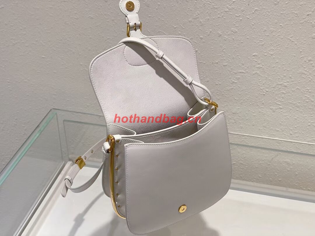 DIOR BOBBY FRAME BAG Cognac-Colored Box Calfskin M9333U white DIOR BOBBY FRAME BAG Cognac-Colored Box Calfskin M9333U white