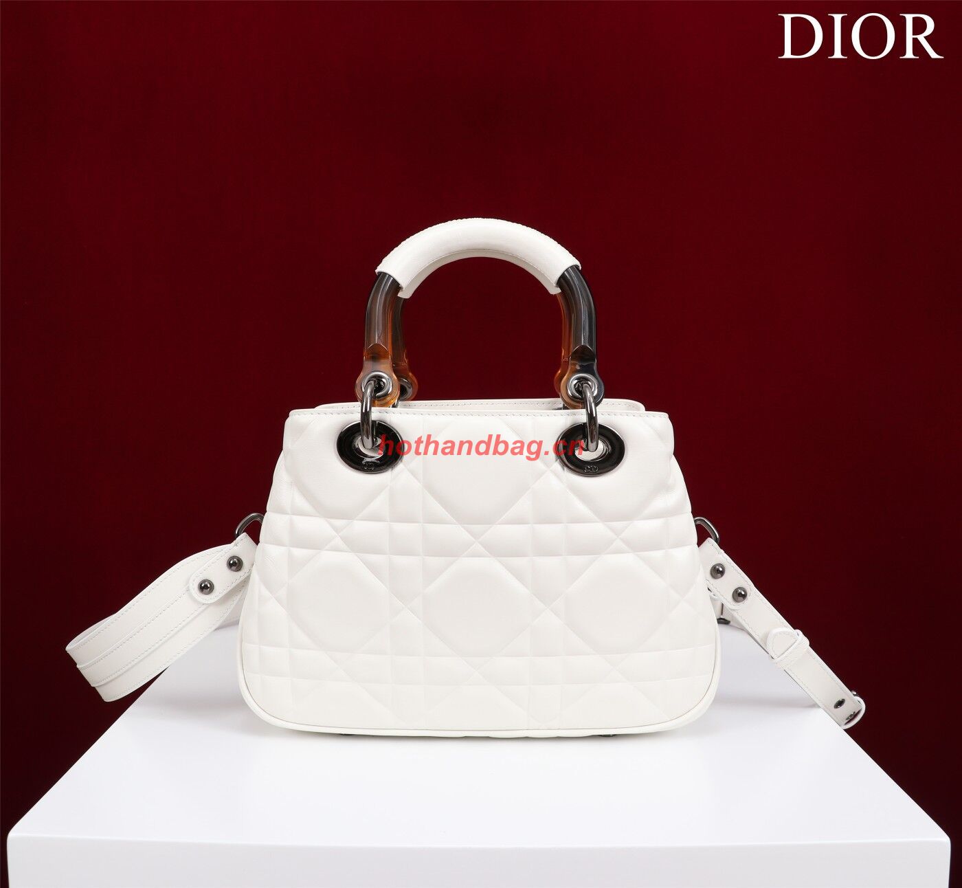 LADY DIOR TOP HANDLE SMALL BAG Latte Cannage Lambskin C0963 WHITE LADY DIOR TOP HANDLE SMALL BAG Latte Cannage Lambskin C0963 WHITE