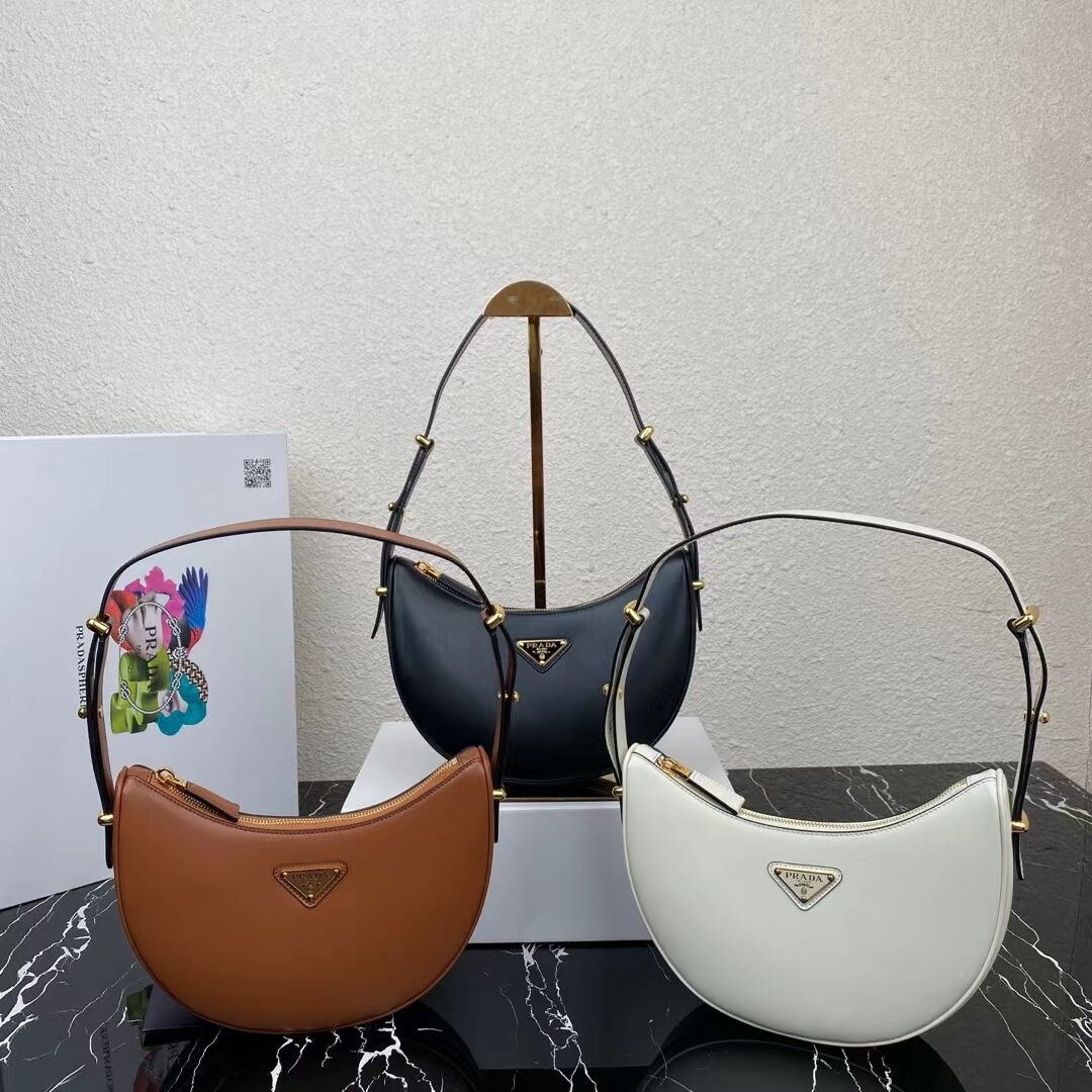 Prada leather shoulder bag 1BC194 black Prada leather shoulder bag 1BC194 black