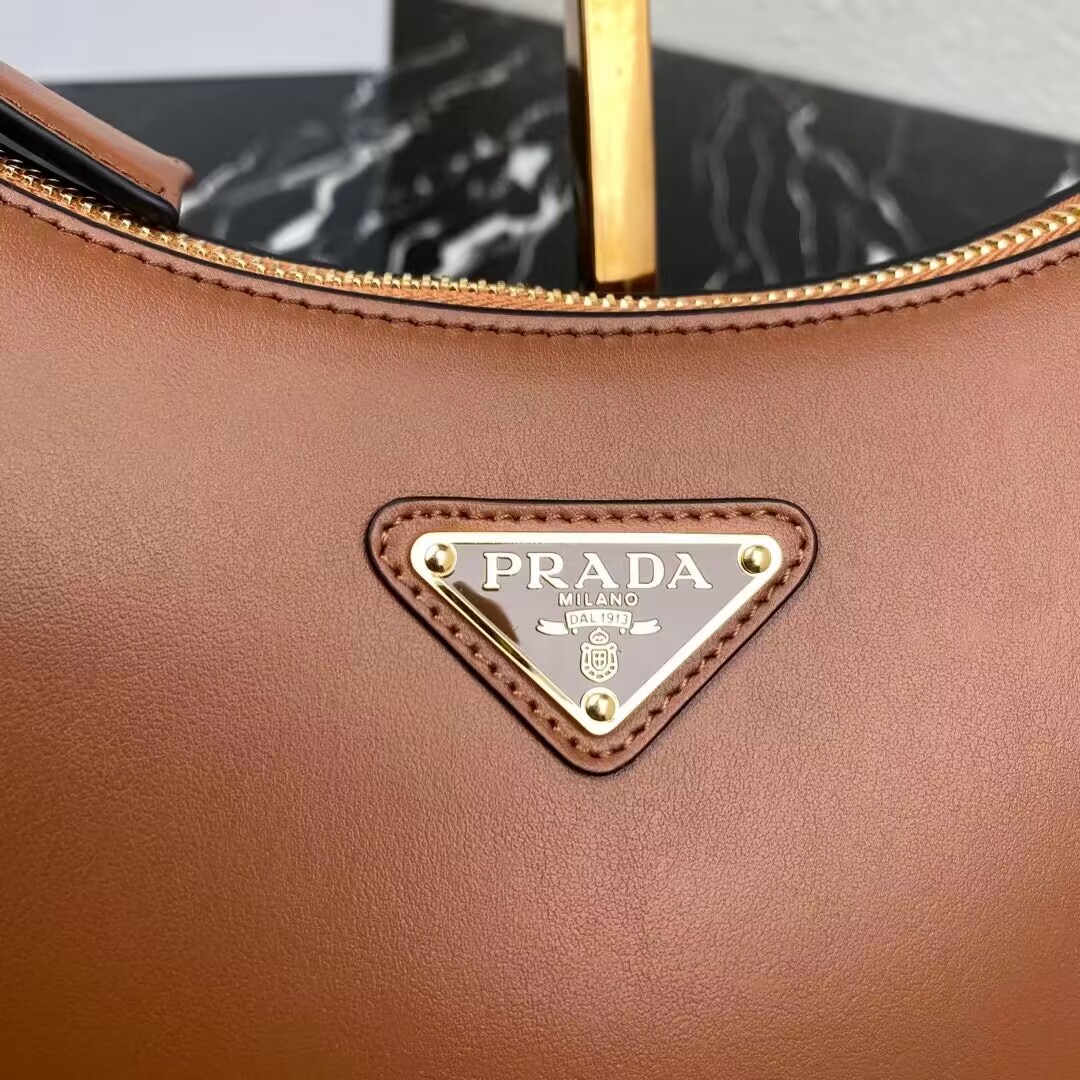 Prada leather shoulder bag 1BC194 brown Prada leather shoulder bag 1BC194 brown
