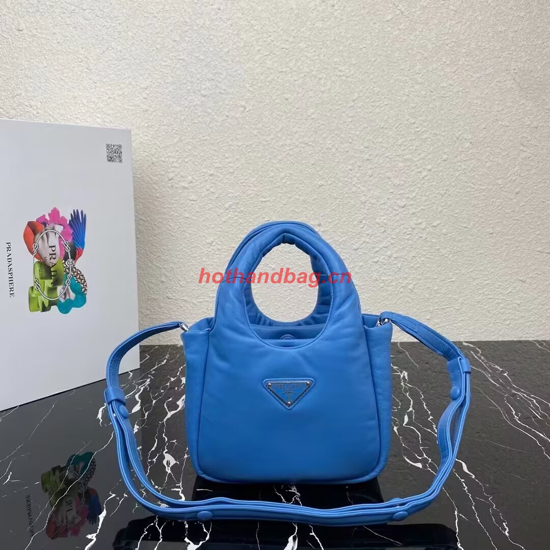 Prada Small padded Soft nappa-leather bag 1BA359 blue Prada Small padded Soft nappa-leather bag 1BA359 blue