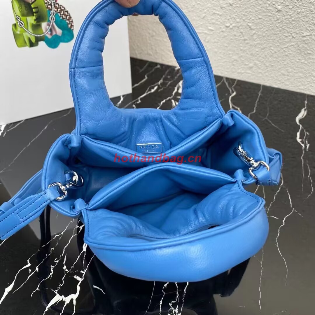 Prada Small padded Soft nappa-leather bag 1BA359 blue Prada Small padded Soft nappa-leather bag 1BA359 blue