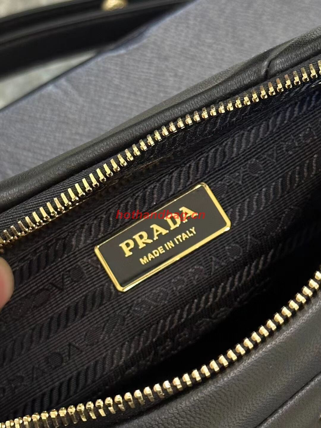 Prada leather shoulder bag 1BH117 black Prada leather shoulder bag 1BH117 black