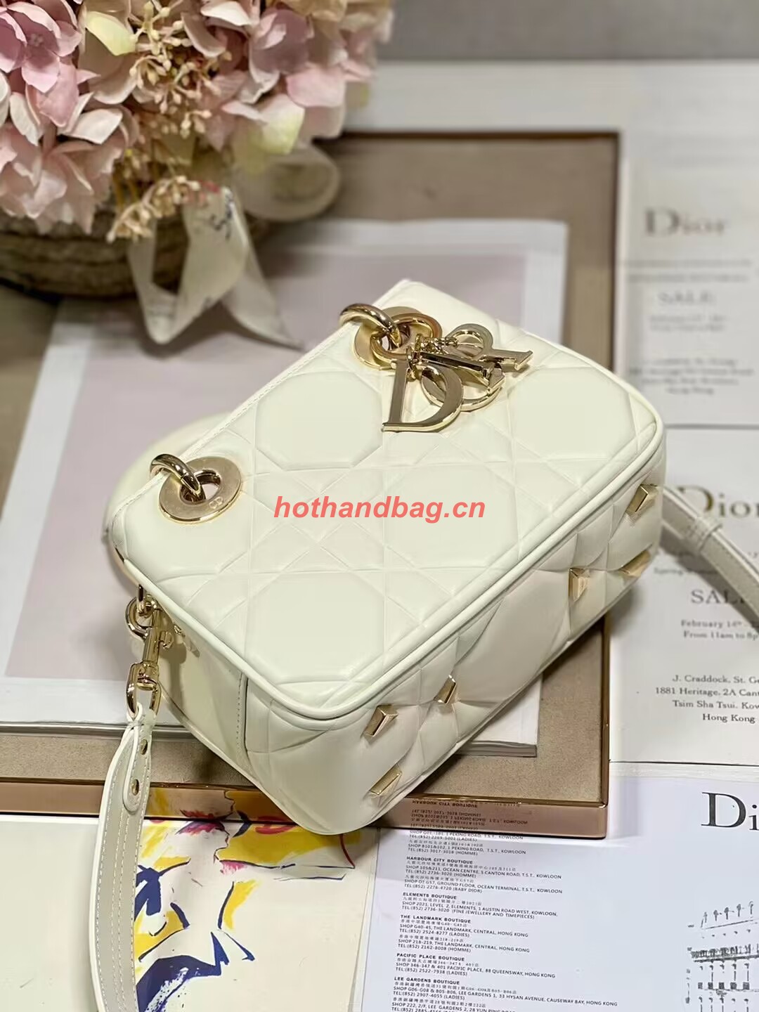 LADY DIOR TOP HANDLE SMALL BAG Cannage Lambskin C0620 Latte LADY DIOR TOP HANDLE SMALL BAG Cannage Lambskin C0620 Latte