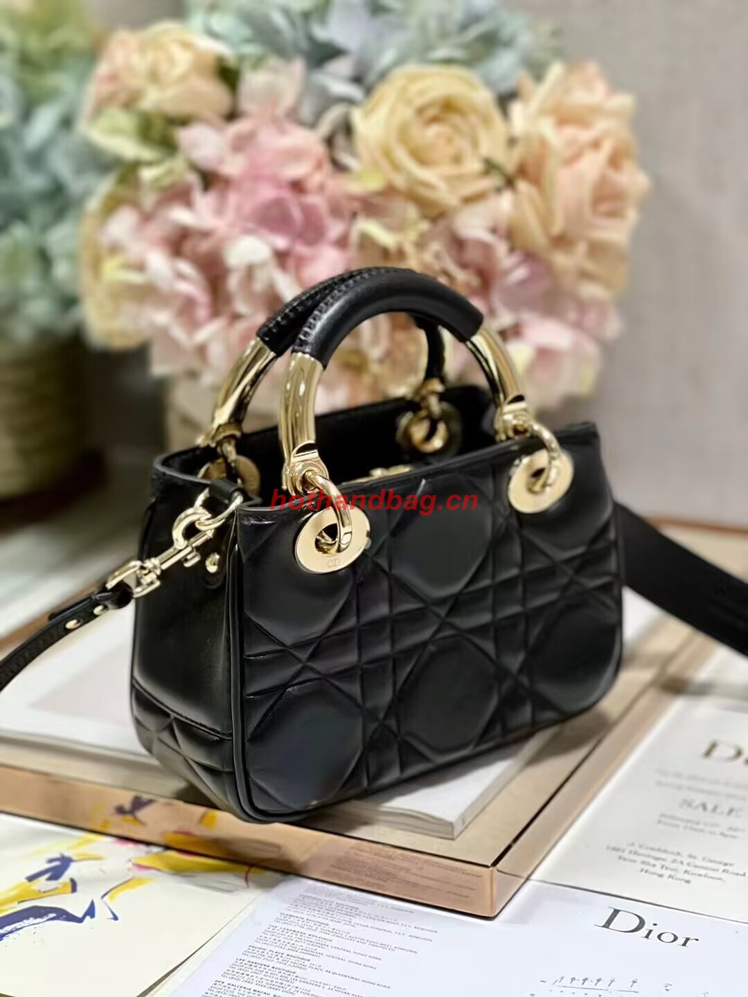 LADY DIOR TOP HANDLE SMALL BAG Cannage Lambskin C0620 black LADY DIOR TOP HANDLE SMALL BAG Cannage Lambskin C0620 black