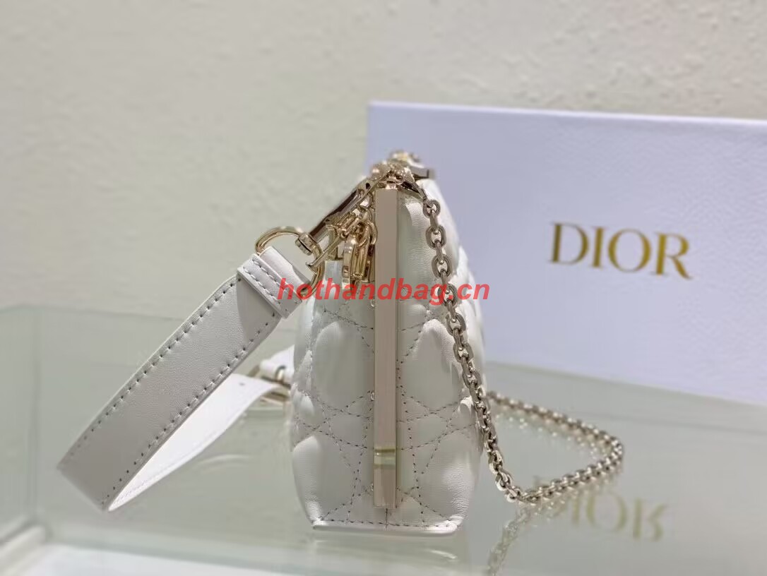 SMALL DIOR CD LOUNGE BAG Latte Supple Macrocannage Lambskin M2252ONG SMALL DIOR CD LOUNGE BAG Latte Supple Macrocannage Lambskin M2252ONG