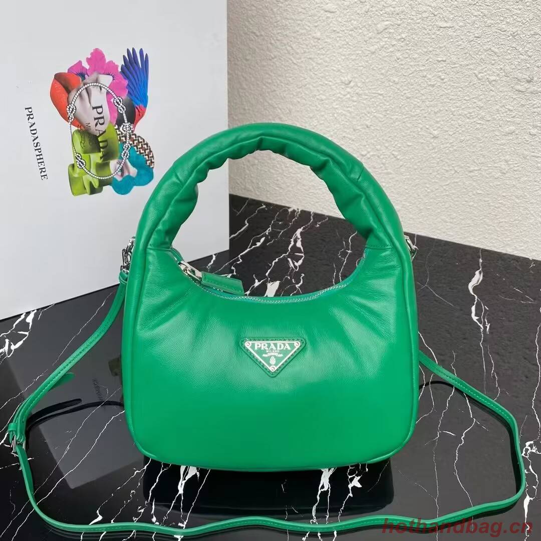 Prada Soft padded nappa leather mini-bag 1BA384 green Prada Soft padded nappa leather mini-bag 1BA384 green