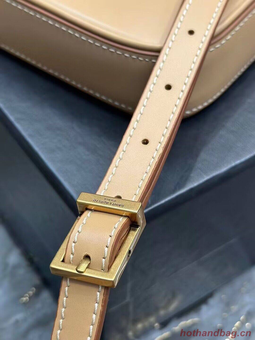 SAINT LAURENT LE 5 A 7 MINI VERTICAL IN SHINY LEATHER 7352142 BROWN GOLD SAINT LAURENT LE 5 A 7 MINI VERTICAL IN SHINY LEATHER 7352142 BROWN GOLD