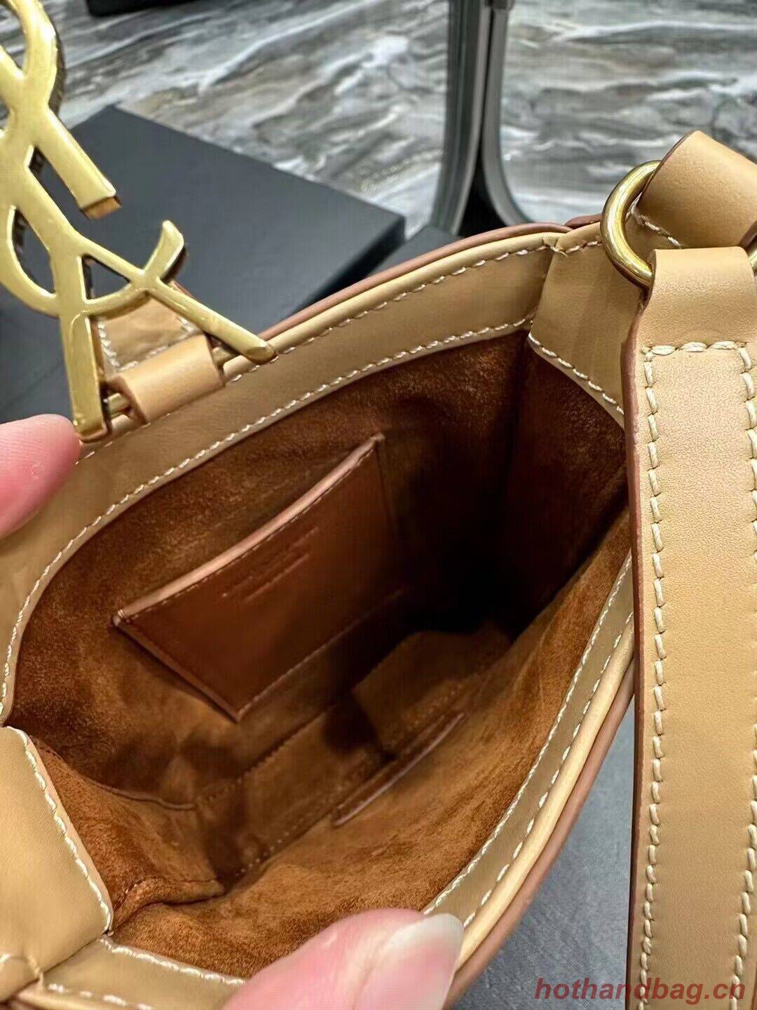 SAINT LAURENT LE 5 A 7 MINI VERTICAL IN SHINY LEATHER 7352142 BROWN GOLD SAINT LAURENT LE 5 A 7 MINI VERTICAL IN SHINY LEATHER 7352142 BROWN GOLD