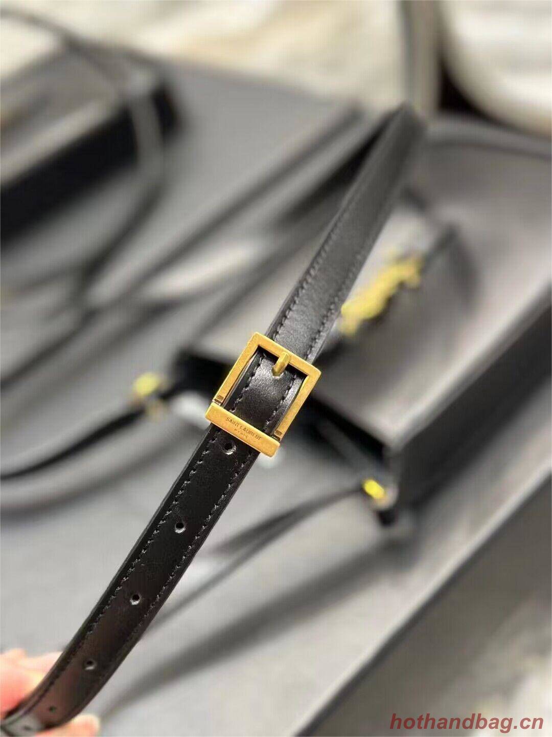 SAINT LAURENT LE 5 A 7 MINI VERTICAL IN SHINY LEATHER 7352142 black SAINT LAURENT LE 5 A 7 MINI VERTICAL IN SHINY LEATHER 7352142 black