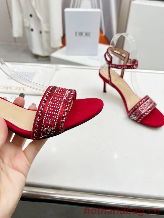 Dior DWAY HEELED SANDAL Embroidered Satin and Cotton 93366-3