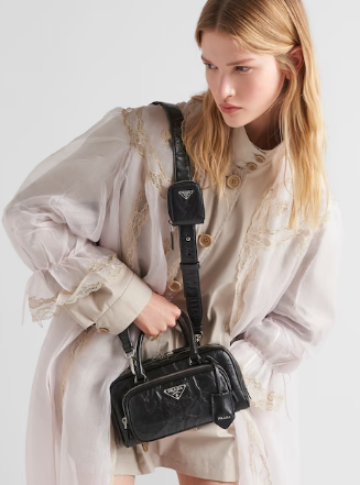 Prada Antique nappa leather multi-pocket top-handle bag 1BB099 black Prada Antique nappa leather multi-pocket top-handle bag 1BB099 black