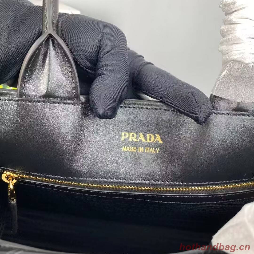Medium leather Prada Symbole bag with topstitching 1BA378 black Medium leather Prada Symbole bag with topstitching 1BA378 black