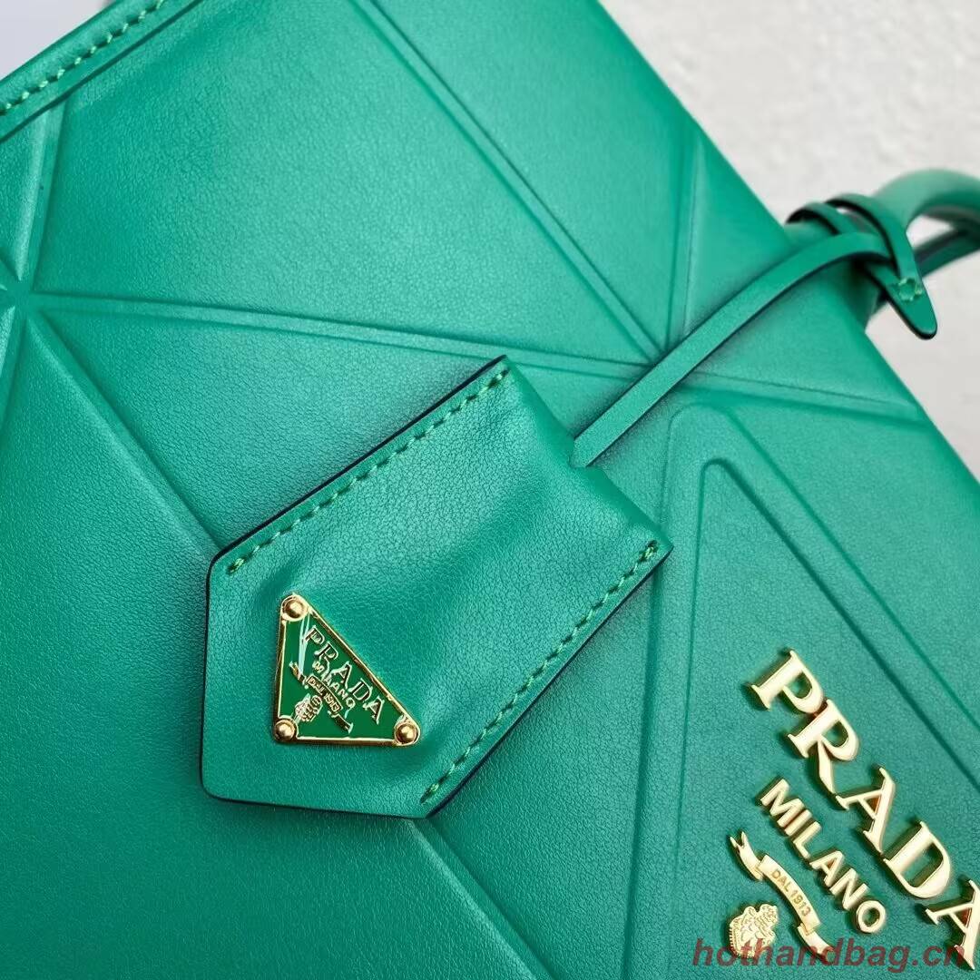 Medium leather Prada Symbole bag with topstitching 1BA378 green Medium leather Prada Symbole bag with topstitching 1BA378 green