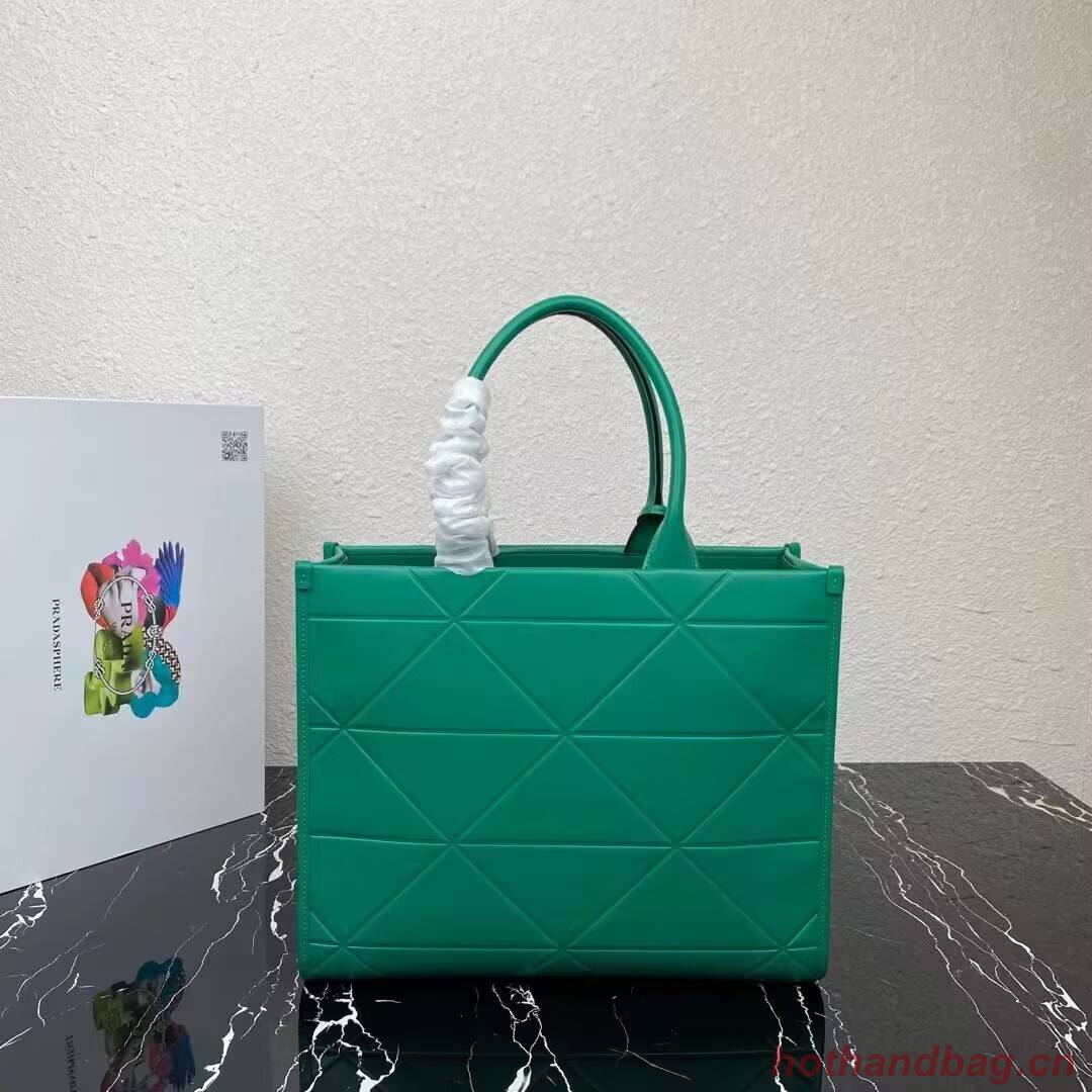 Medium leather Prada Symbole bag with topstitching 1BA378 green Medium leather Prada Symbole bag with topstitching 1BA378 green