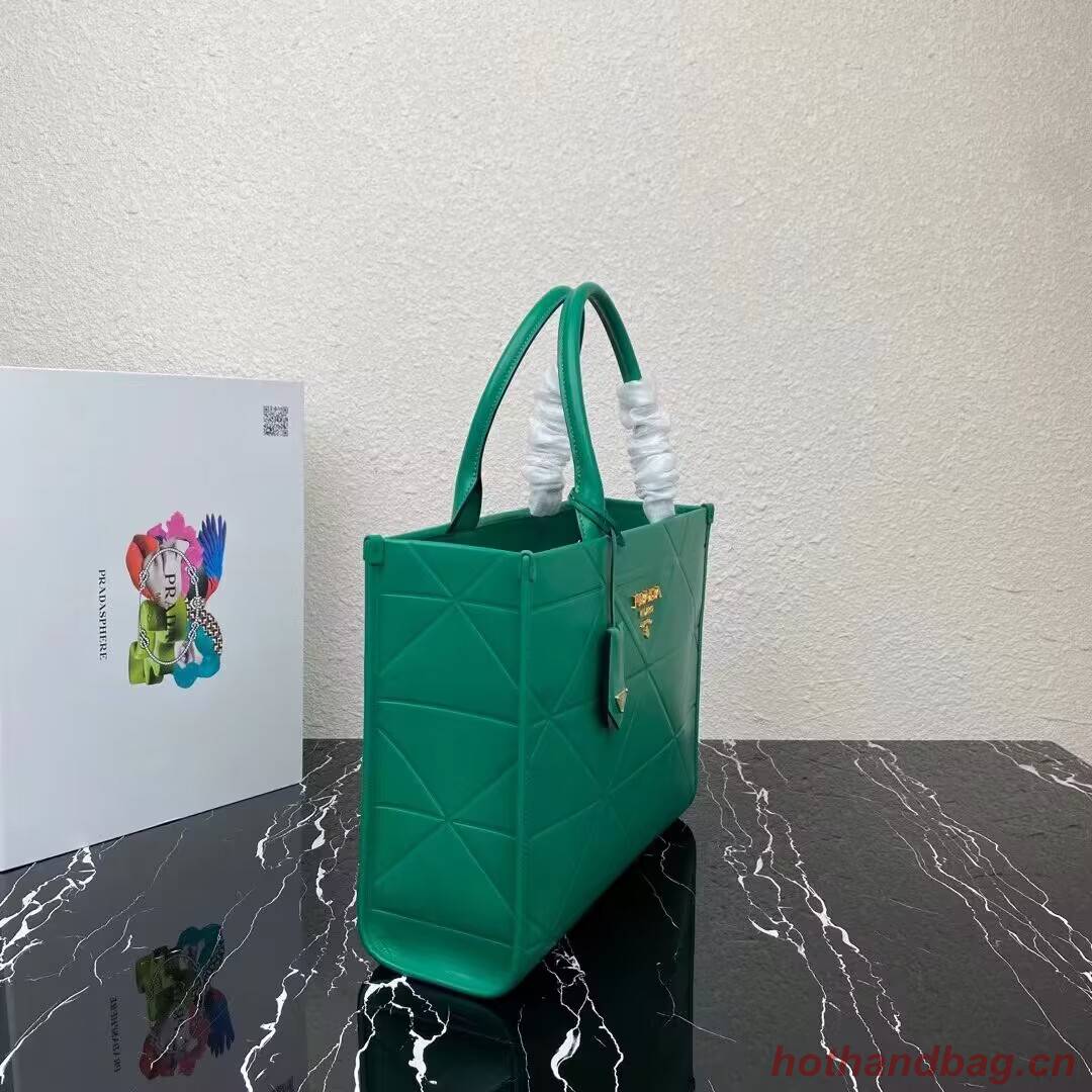Medium leather Prada Symbole bag with topstitching 1BA378 green Medium leather Prada Symbole bag with topstitching 1BA378 green