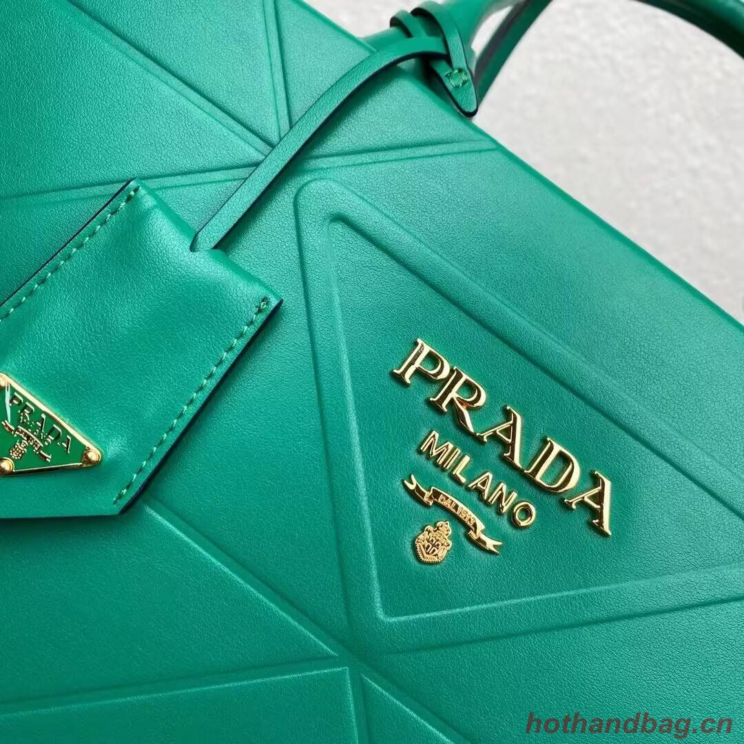 Medium leather Prada Symbole bag with topstitching 1BA378 green Medium leather Prada Symbole bag with topstitching 1BA378 green
