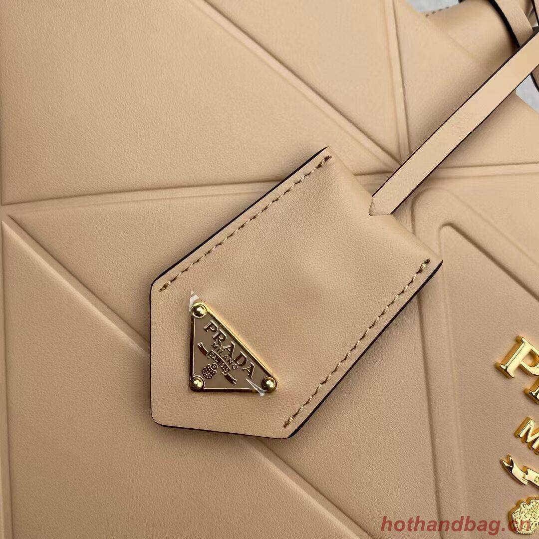 Prada Large leather Prada Symbole bag with topstitching 1BA377 Sand Beige Prada Large leather Prada Symbole bag with topstitching 1BA377 Sand Beige