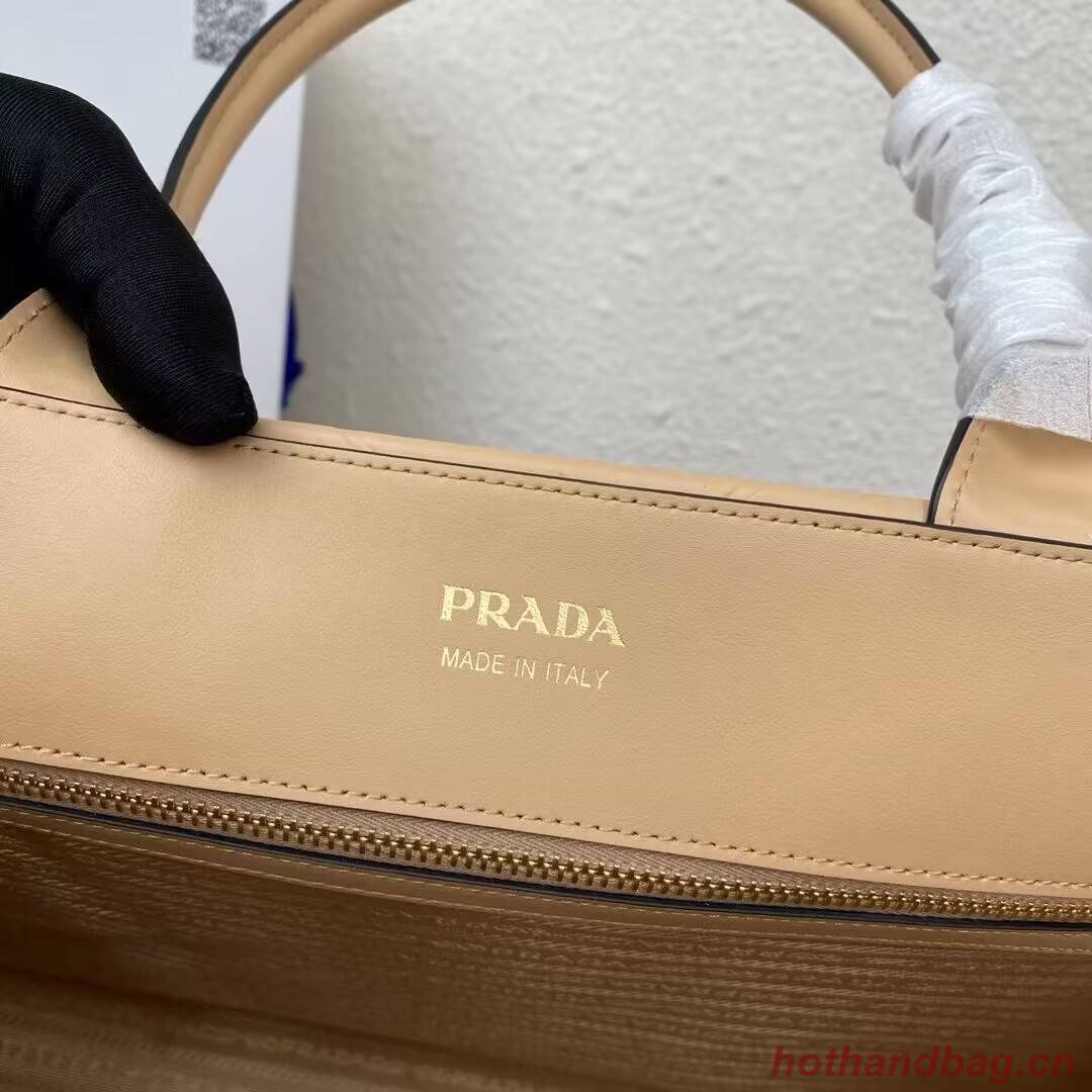 Prada Large leather Prada Symbole bag with topstitching 1BA377 Sand Beige Prada Large leather Prada Symbole bag with topstitching 1BA377 Sand Beige