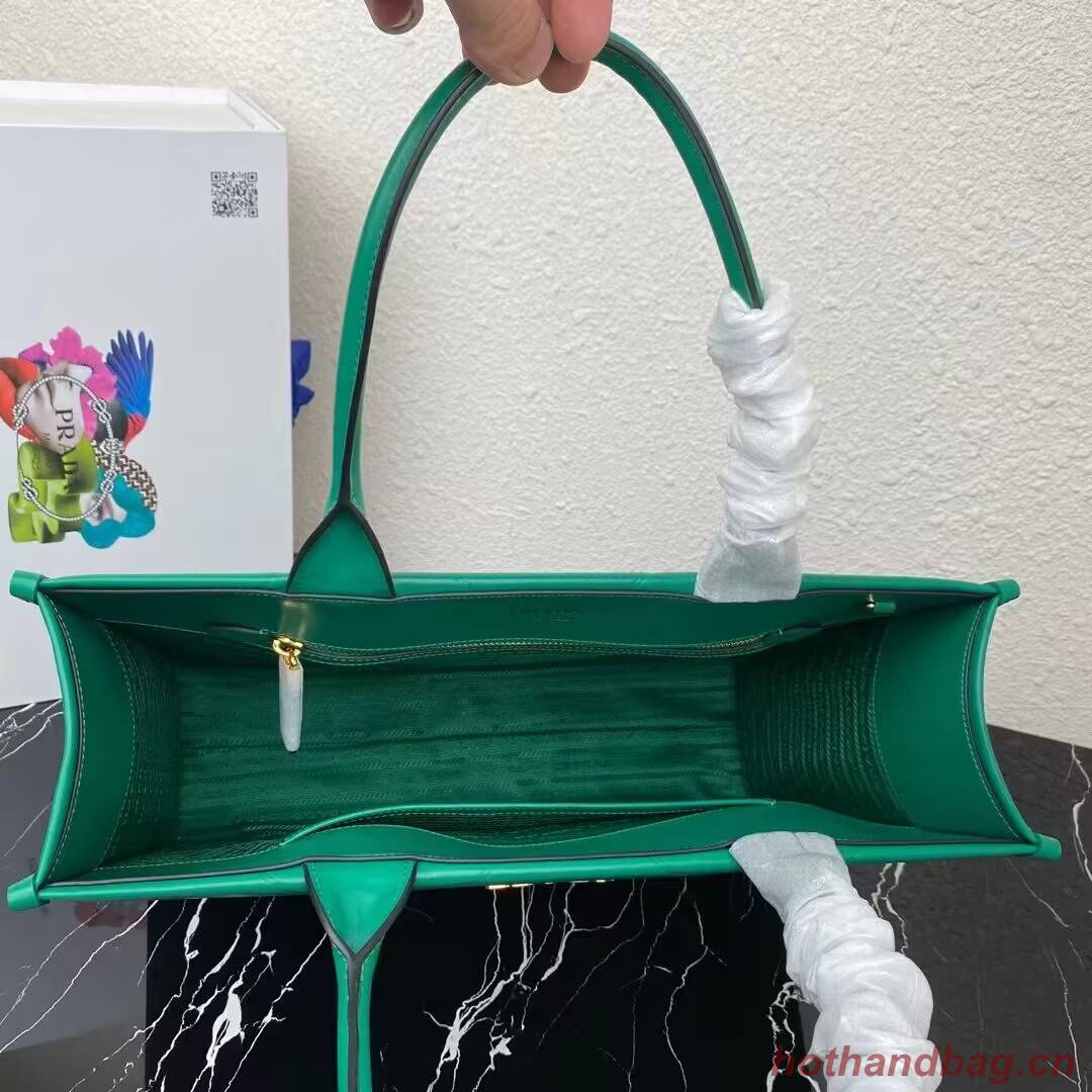 Prada Large leather Prada Symbole bag with topstitching 1BA377 green Prada Large leather Prada Symbole bag with topstitching 1BA377 green
