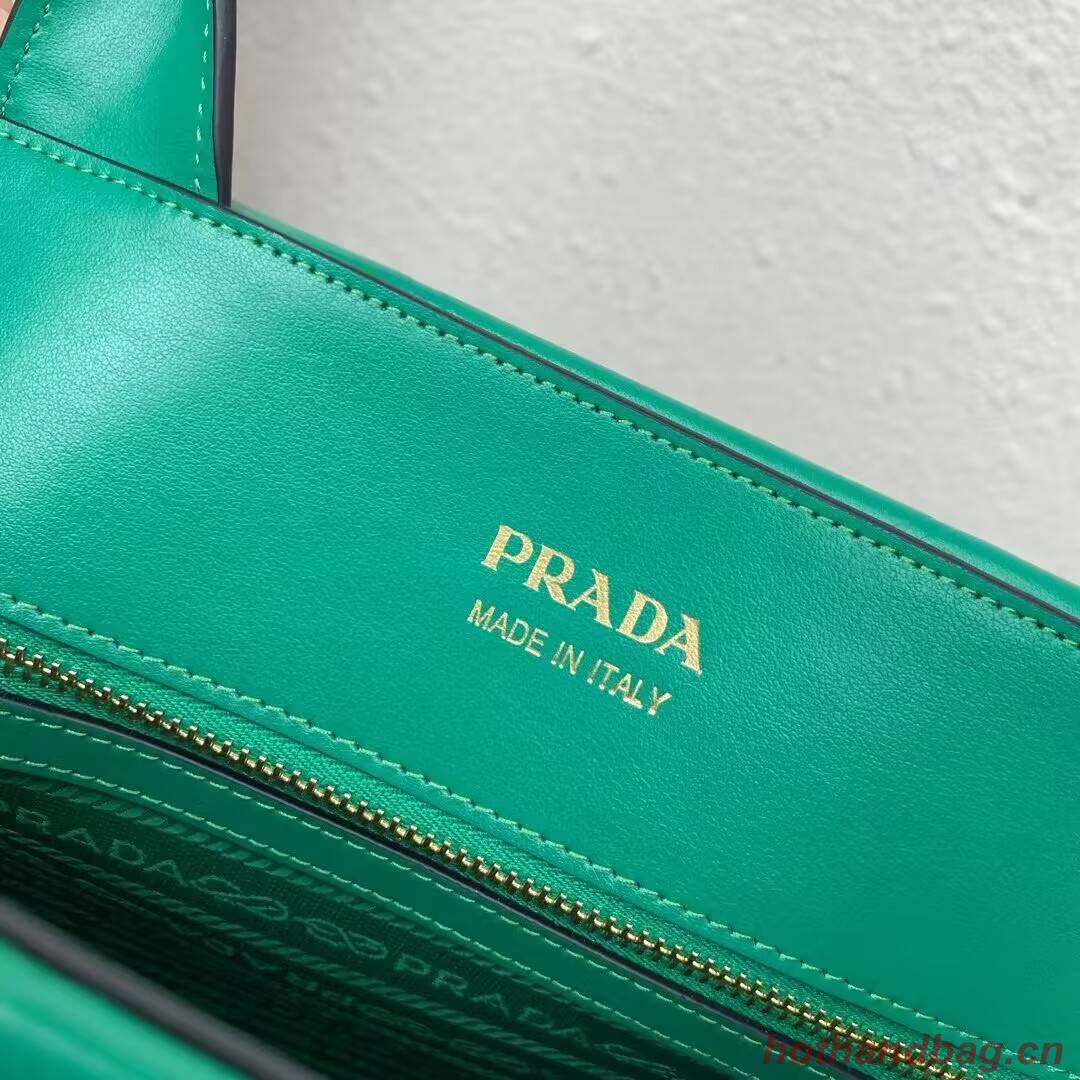 Prada Large leather Prada Symbole bag with topstitching 1BA377 green Prada Large leather Prada Symbole bag with topstitching 1BA377 green
