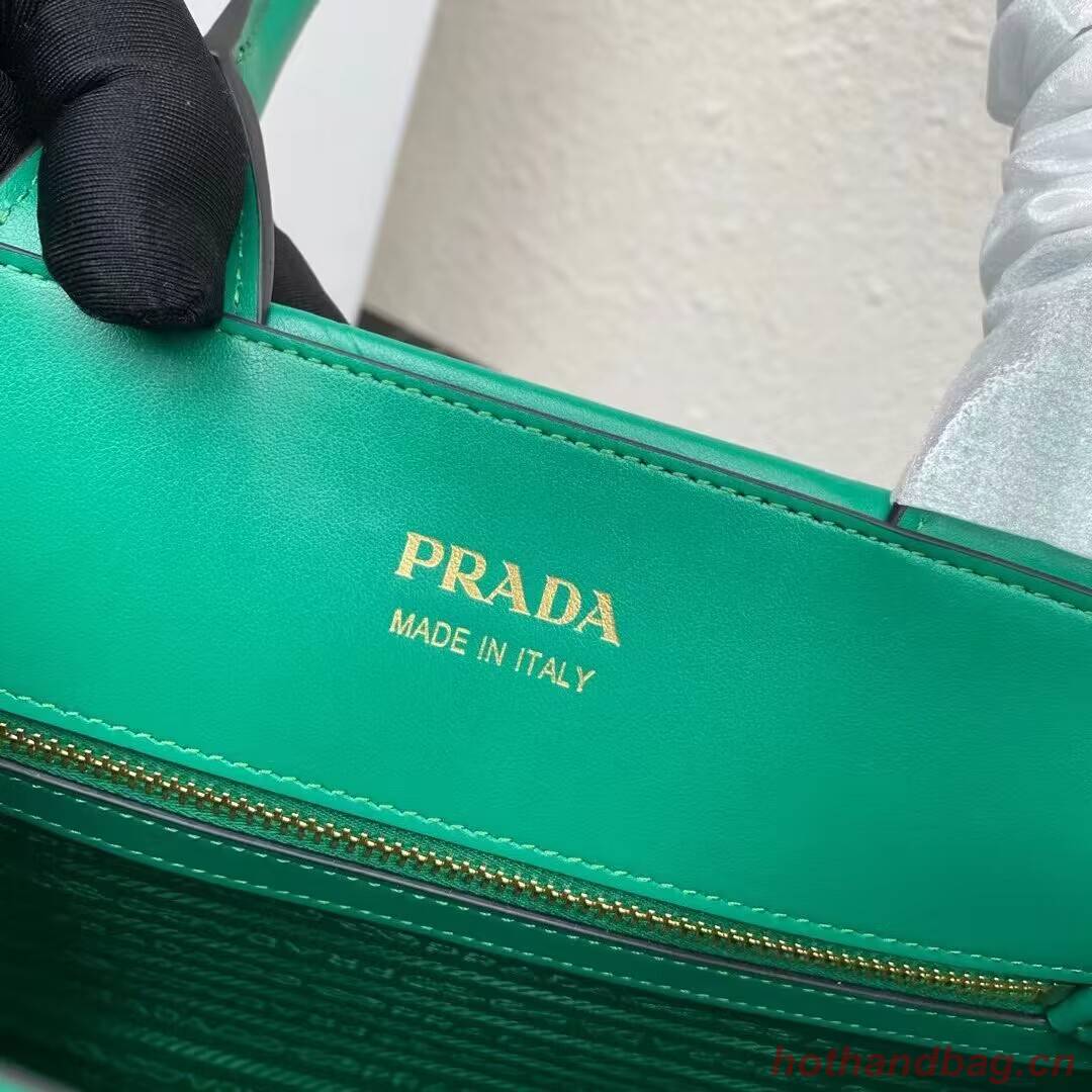 Small leather Prada Symbole bag with topstitching 1HH039 green Small leather Prada Symbole bag with topstitching 1HH039 green