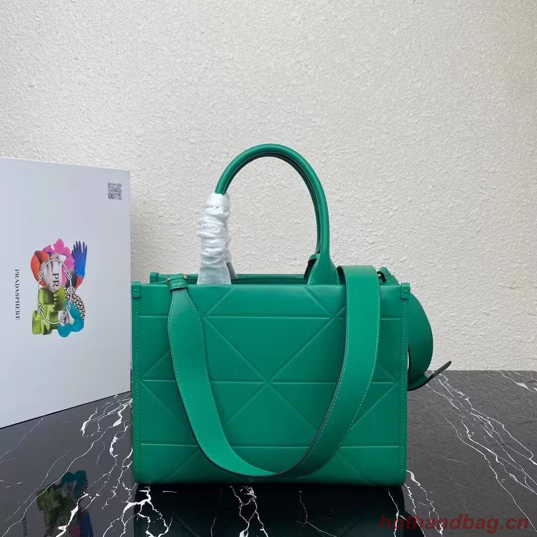 Small leather Prada Symbole bag with topstitching 1HH039 green Small leather Prada Symbole bag with topstitching 1HH039 green
