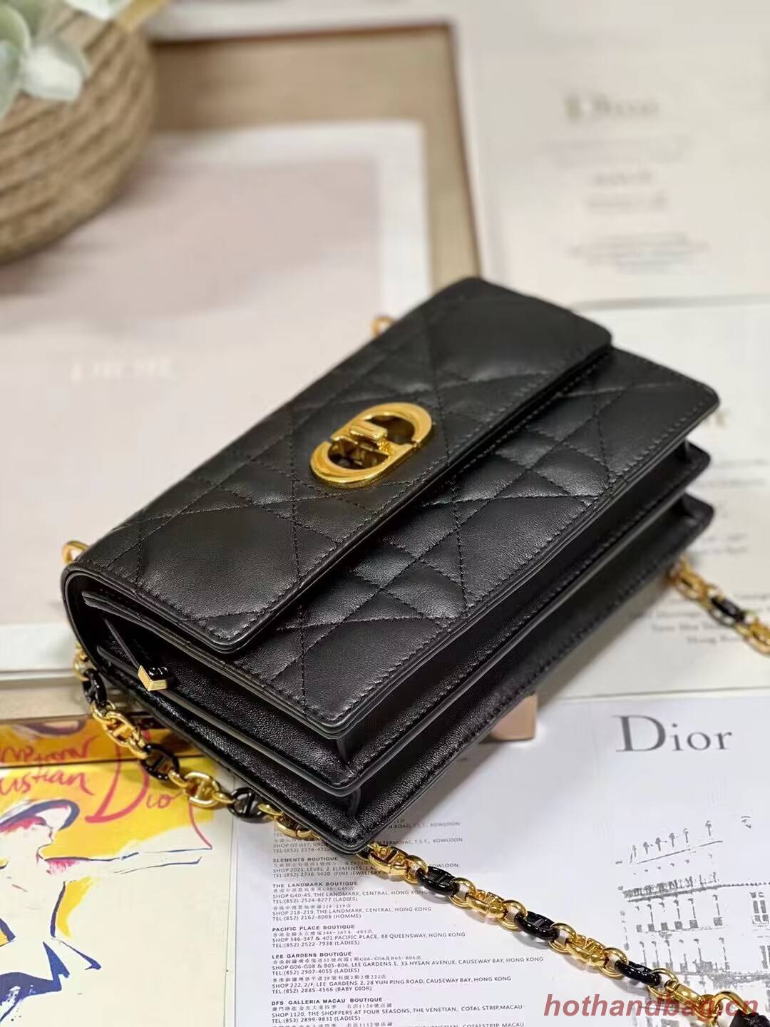 Dior MISS CARO MINI BAG Macrocannage Lambskin S5169UD BLACK Dior MISS CARO MINI BAG Macrocannage Lambskin S5169UD BLACK