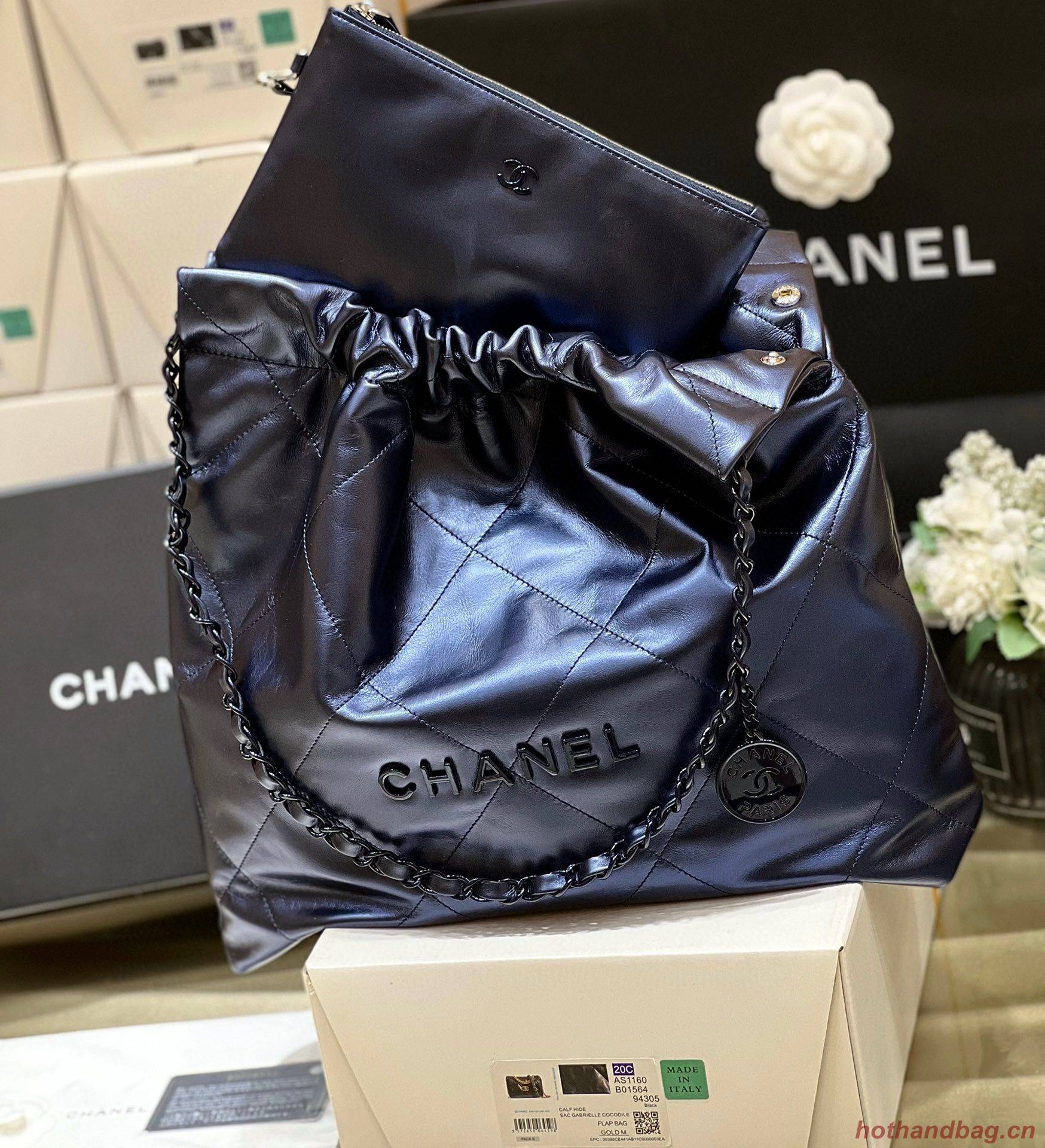 Chanel Calf leather shopping bag AS3261 Navy Blue Chanel Calf leather shopping bag AS3261 Navy Blue