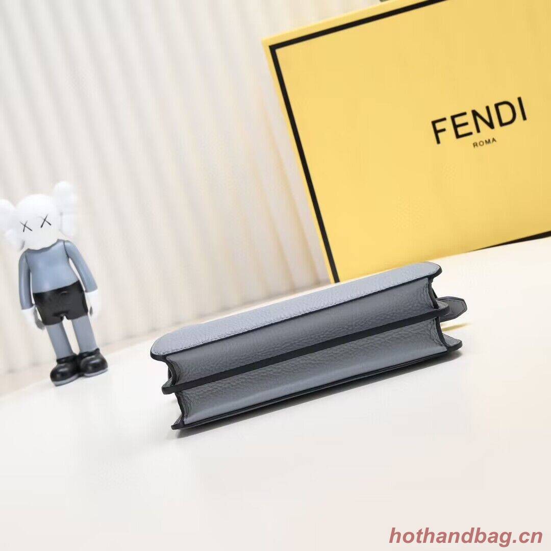 Fendi Peekaboo ISeeU XCross Small Original Leather Bag 2317 Light Gray Fendi Peekaboo ISeeU XCross Small Original Leather Bag 2317 Light Gray