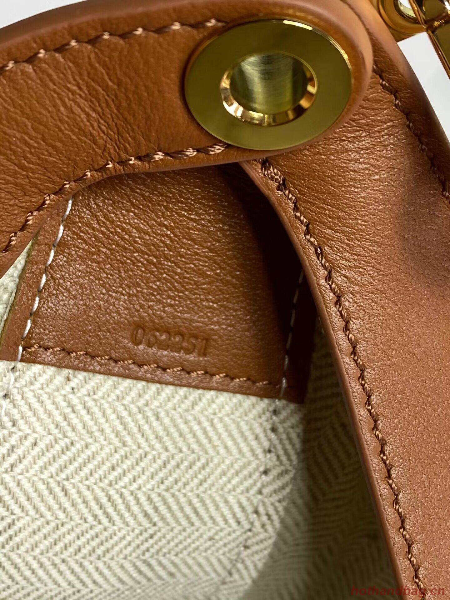 Loewe Original Leather Shoulder Handbag 3073 Brown Embroidery Loewe Original Leather Shoulder Handbag 3073 Brown Embroidery