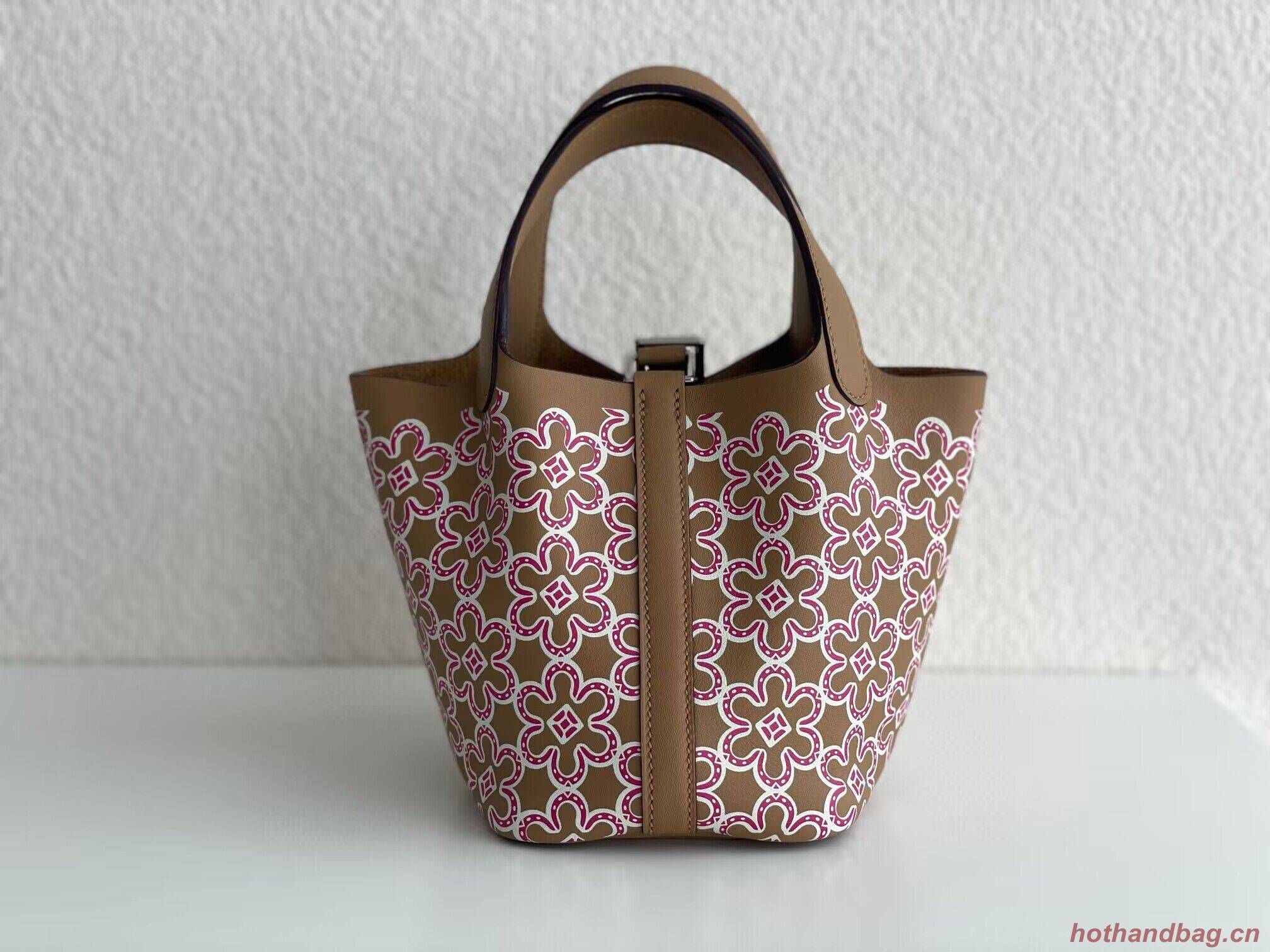 Hermes Mini Picotin 14 Lock Bags Original Swift Leather PL5302 Flower Brown Hermes Mini Picotin 14 Lock Bags Original Swift Leather PL5302 Flower Brown