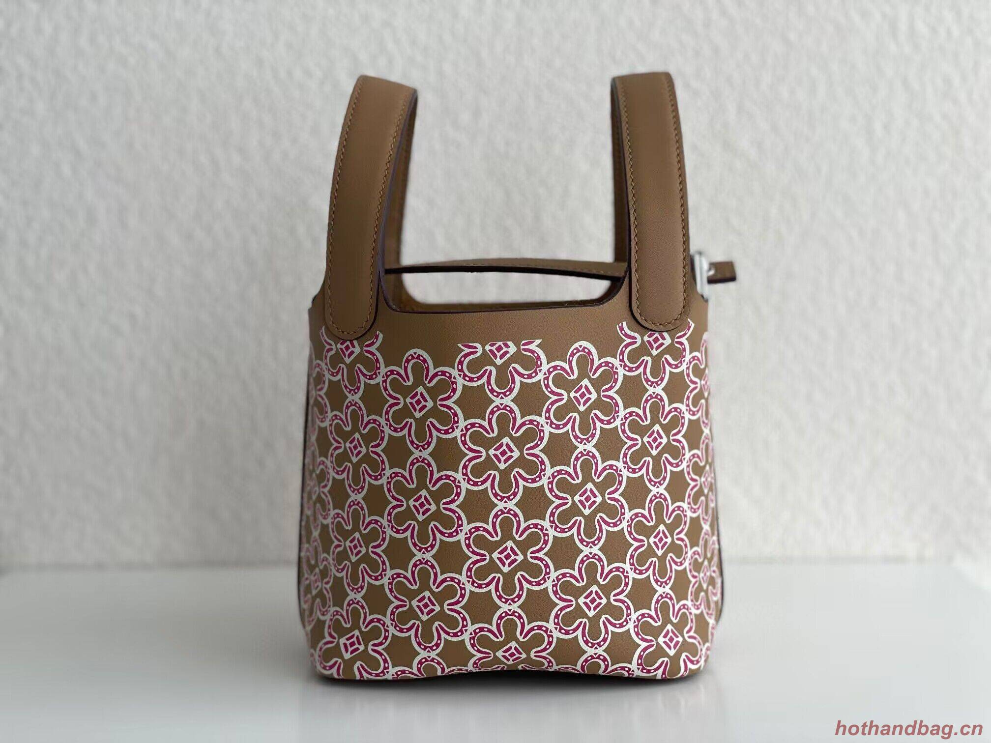 Hermes Mini Picotin 14 Lock Bags Original Swift Leather PL5302 Flower Brown Hermes Mini Picotin 14 Lock Bags Original Swift Leather PL5302 Flower Brown