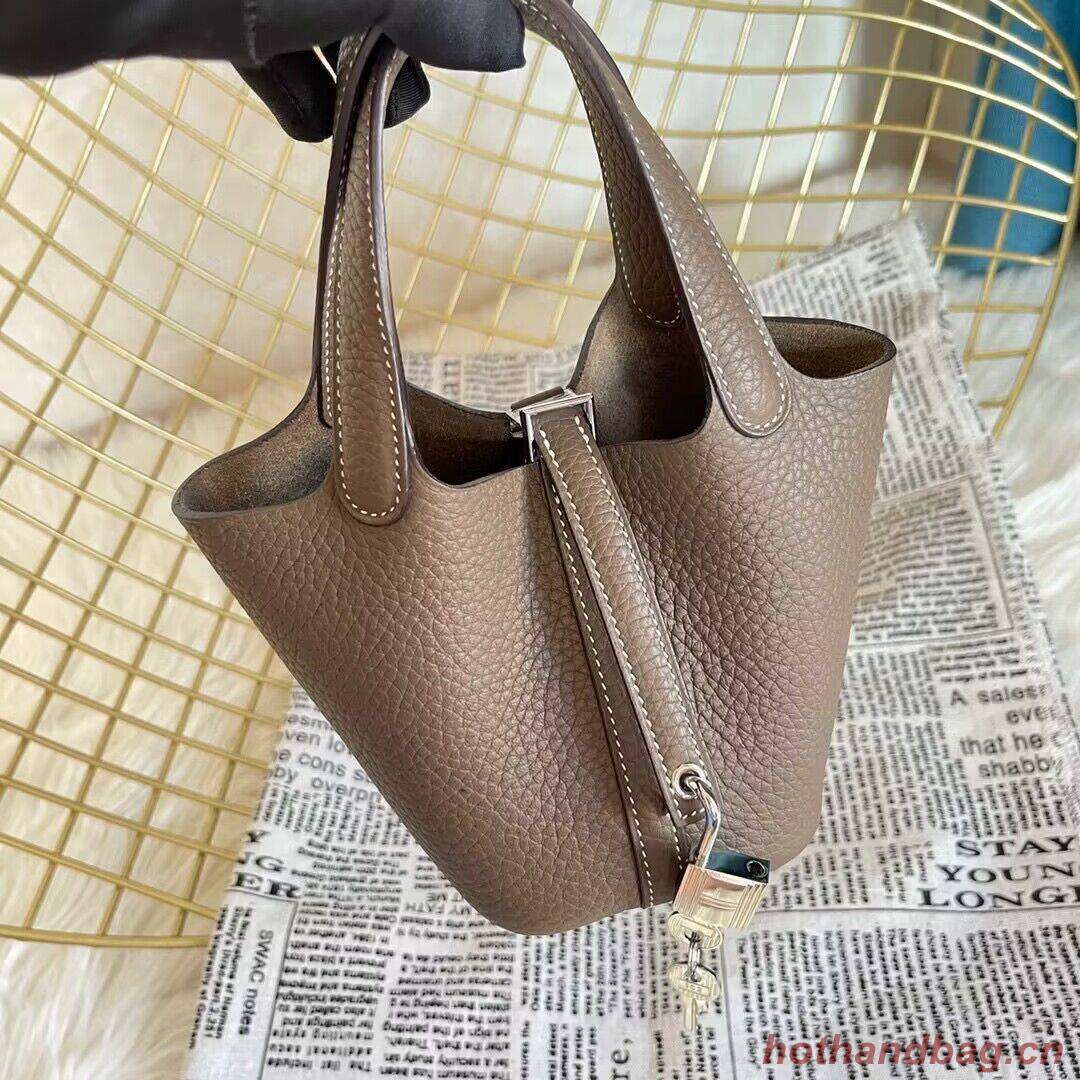 Hermes Mini Picotin 14 Lock Bags Original Togo Leather PL5302 Dark Gray Hermes Mini Picotin 14 Lock Bags Original Togo Leather PL5302 Dark Gray