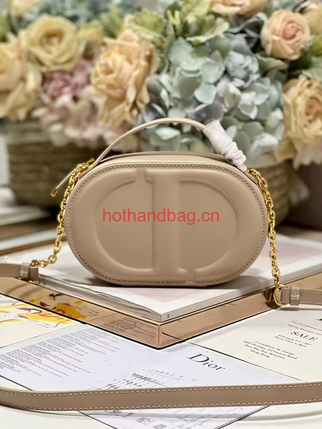 CD SIGNATURE OVAL CAMERA BAG Caramel Beige Calfskin with Embossed CD Signature S2201UMFV CD SIGNATURE OVAL CAMERA BAG Caramel Beige Calfskin with Embossed CD Signature S2201UMFV