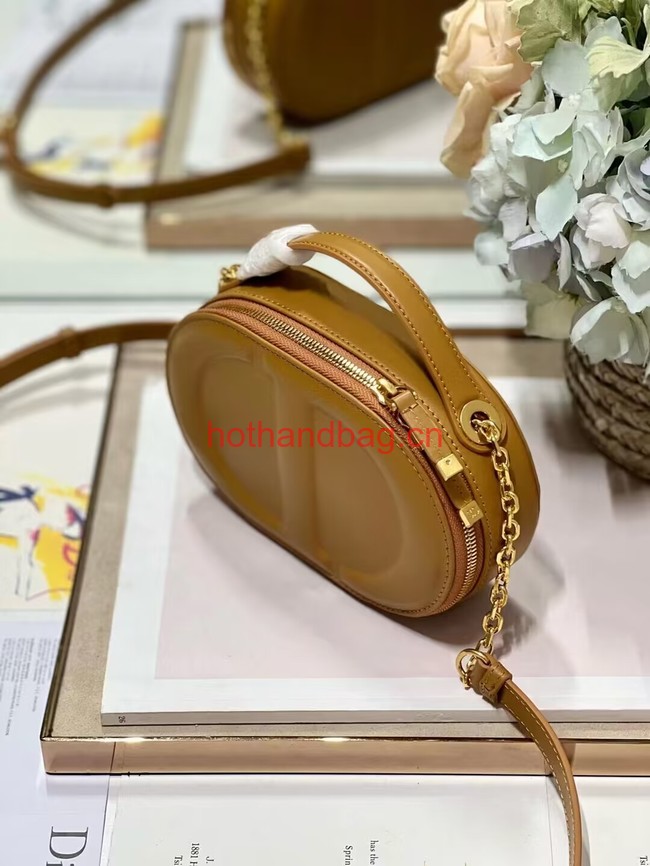 CD SIGNATURE OVAL CAMERA BAG Golden Saddle Calfskin with Embossed CD Signature S2201UMFV CD SIGNATURE OVAL CAMERA BAG Golden Saddle Calfskin with Embossed CD Signature S2201UMFV