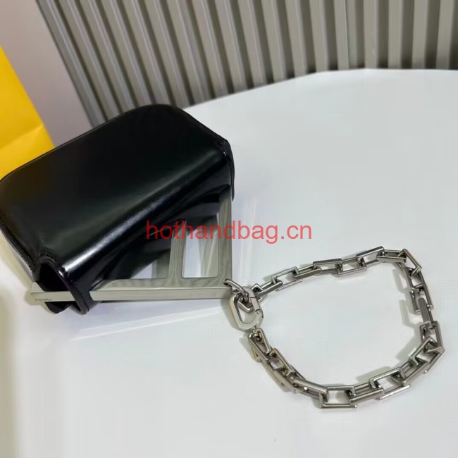 Fendi mini smooth leather bag F1089 black Fendi mini smooth leather bag F1089 black