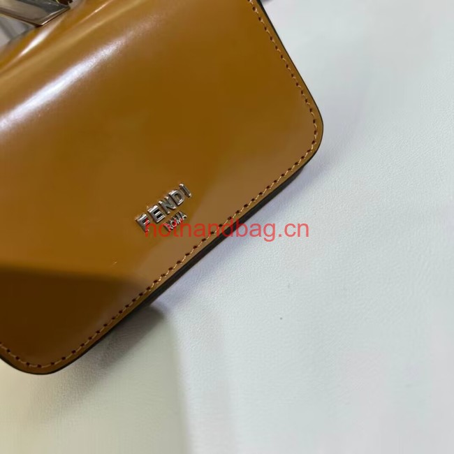 Fendi mini smooth leather bag F1089 brown Fendi mini smooth leather bag F1089 brown
