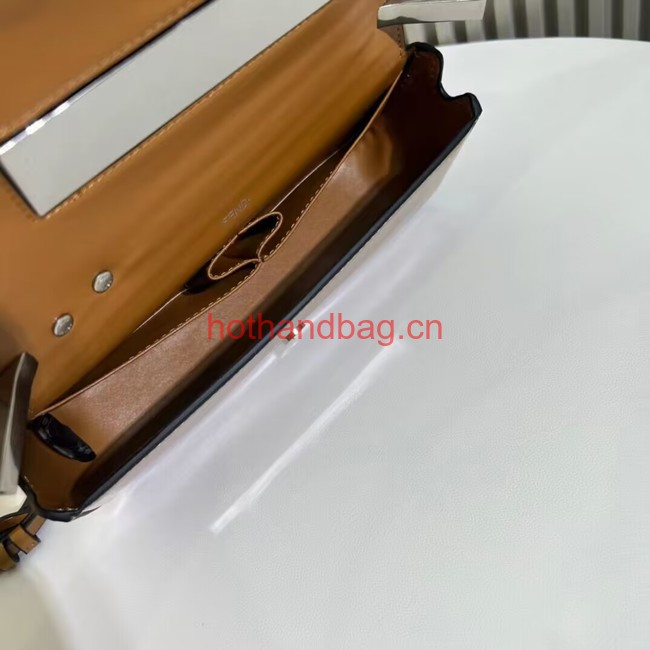 Fendi small smooth leather bag F1090 brown Fendi small smooth leather bag F1090 brown