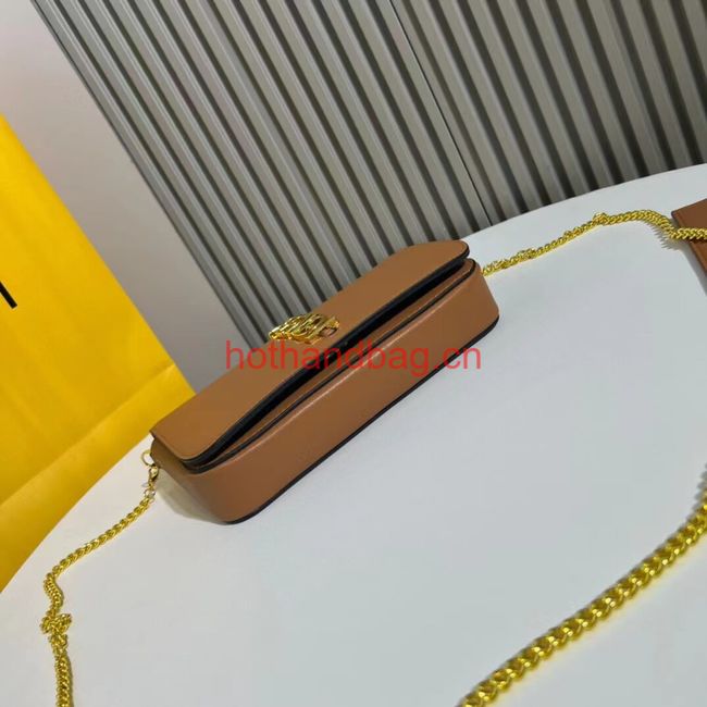 Fendi small smooth leather bag F1225 brown Fendi small smooth leather bag F1225 brown