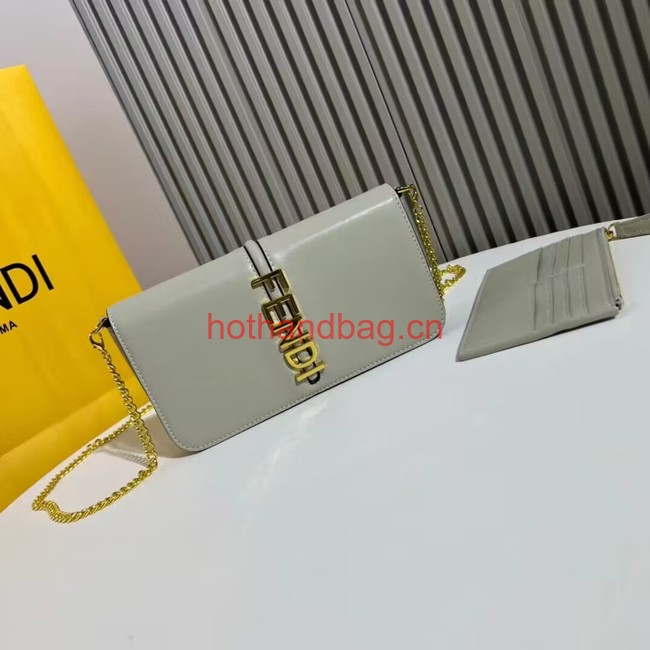 Fendi small smooth leather bag F1225 gray Fendi small smooth leather bag F1225 gray