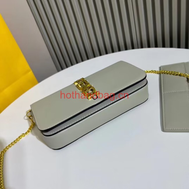 Fendi small smooth leather bag F1225 gray Fendi small smooth leather bag F1225 gray