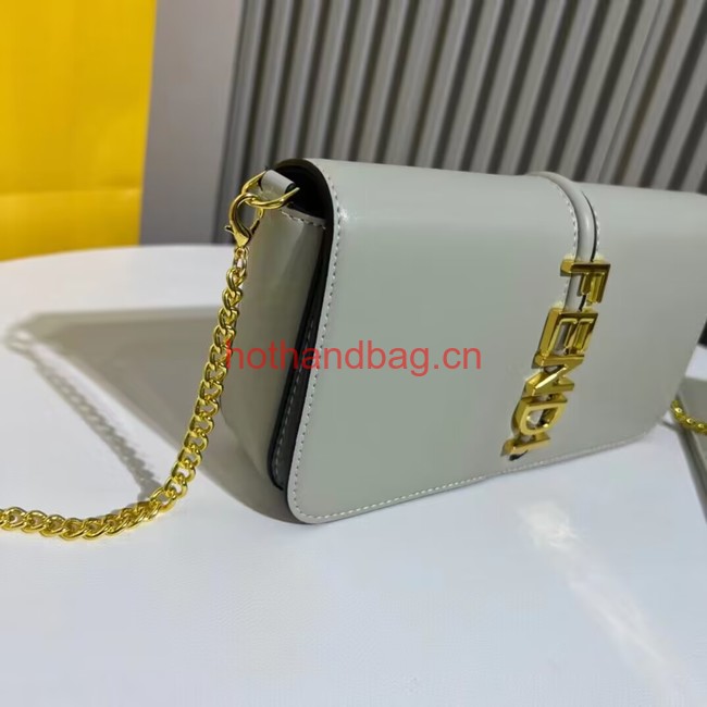 Fendi small smooth leather bag F1225 gray Fendi small smooth leather bag F1225 gray