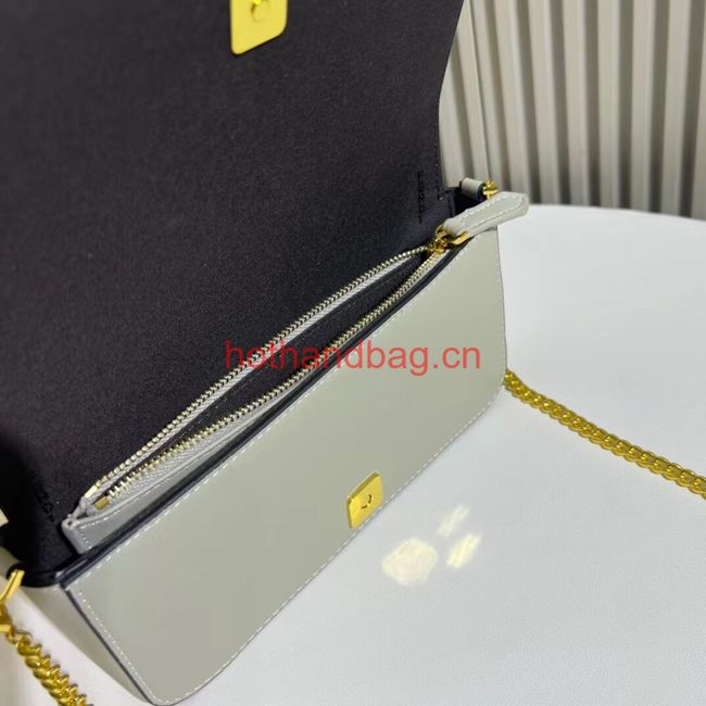 Fendi small smooth leather bag F1225 gray Fendi small smooth leather bag F1225 gray