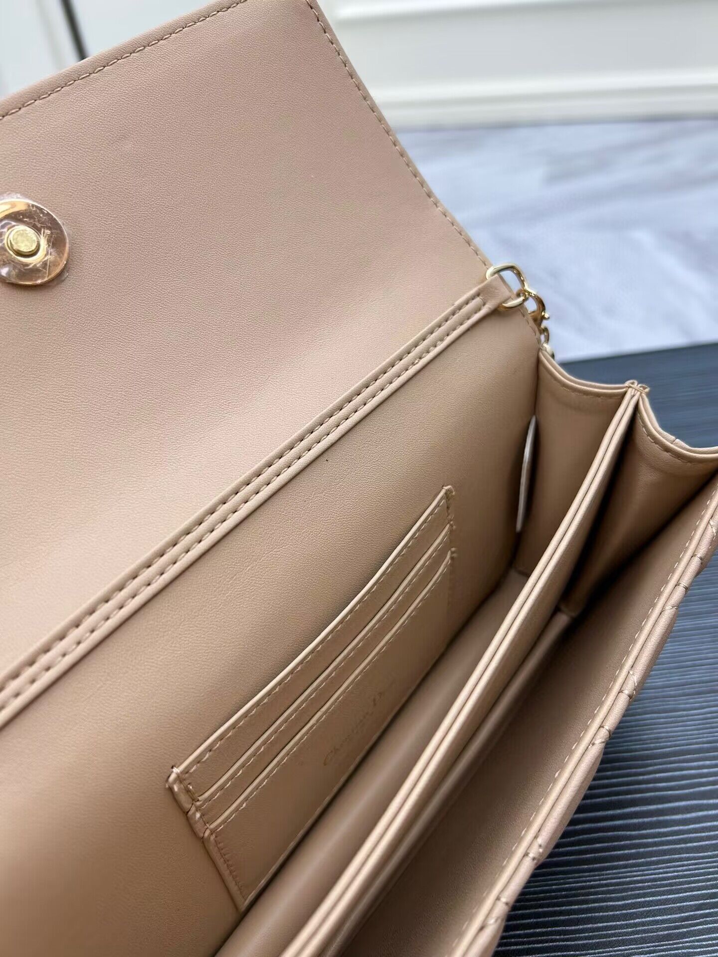 Dior Lady Original Leather Pearl Clutch Bag 6617 Apricot Dior Lady Original Leather Pearl Clutch Bag 6617 Apricot