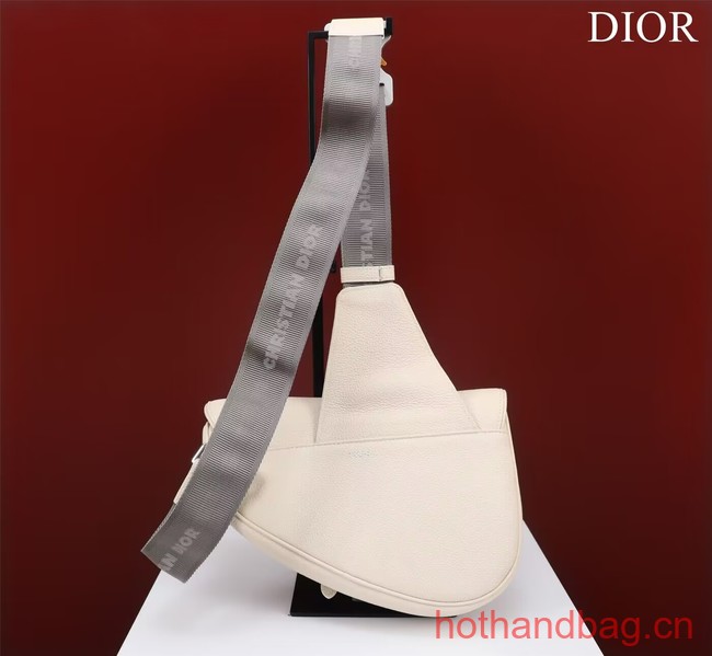 Dior Essentials SADDLE BAG Grained Calfskin 1ADPO093f WHITE Dior Essentials SADDLE BAG Grained Calfskin 1ADPO093f WHITE