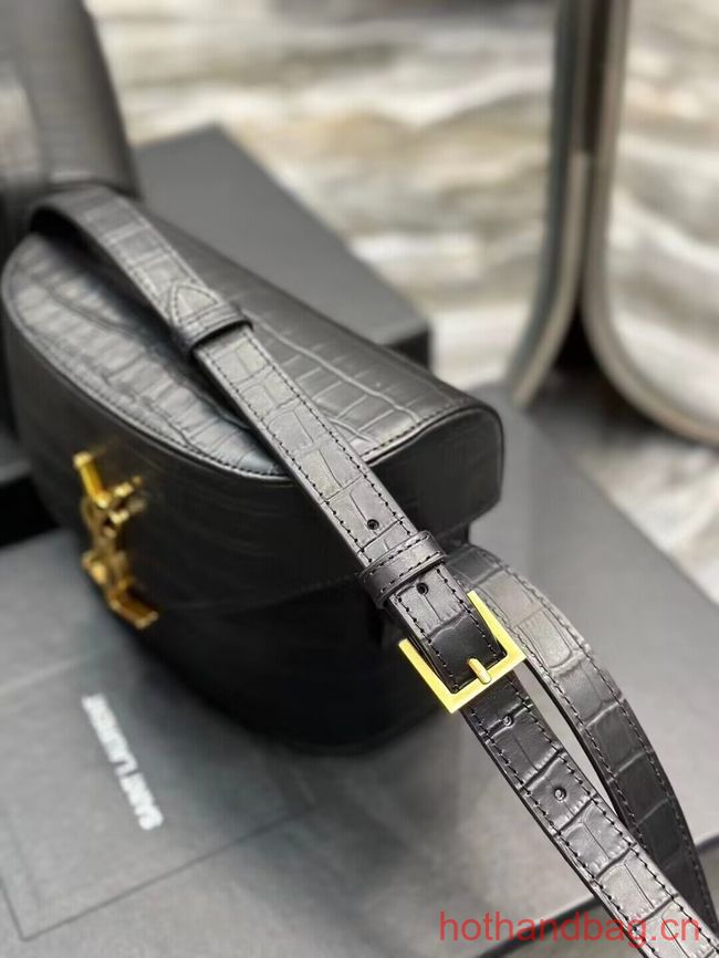 SAINT LAUREN SMALL SATCHEL IN SHINY CROCODILE-EMBOSSED LEATHER Y910080 black SAINT LAUREN SMALL SATCHEL IN SHINY CROCODILE-EMBOSSED LEATHER Y910080 black